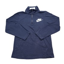 Nike Sweatshirt Boys S Blue Long Sleeve Chest Zip Embroidered Logo Front... - £19.68 GBP