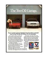 1986 Valvoline Motor Oil Vintage Print Ad Pontiac Fiero Chevy Caprice Wa... - $10.97