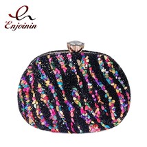 Luxury Color Rhinestone Ladies Party Clutch Evening Bag Designer Mini Chain Cros - £47.49 GBP
