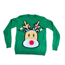 Unbranded Christmas Sweater Unisex XL Green LED Light Up Reindeer Funny ... - $24.99