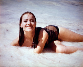 Claudine Auger sexy lying in surf Thunderball James Bond girl 16x20 Poster - £15.95 GBP