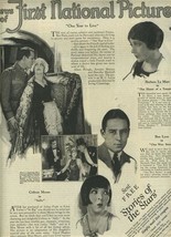First National Pictures Magazine Ad 1925 Barbara La Marr Colleen Moore Ben Lyon  - £13.99 GBP