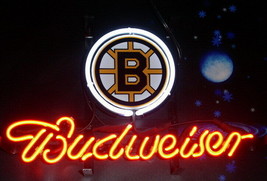 Budweiser Boston Bruins Neon Sign 14&quot;x10&quot; Beer Bar Light Artwork Poster - £62.78 GBP