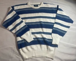 Vintage Jantzen Multicolor Striped USA Made Knit Pullover Sweater Adult Size Med - £17.92 GBP