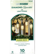 LED LIGHTSHOW DIAMOND SPARKLE 5974807 10CT CLASSIC WHITE C9 LED 9&#39; - NEW! - $34.98