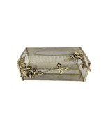 Vintage Ornate Hollywood Regency Gold Brass Tone Roses Tissue Box Holder - $240.85 MXN