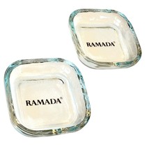 Vintage Ramada Ashtray repurpose as trinket dish Clear Glass rounded Cor... - £21.41 GBP