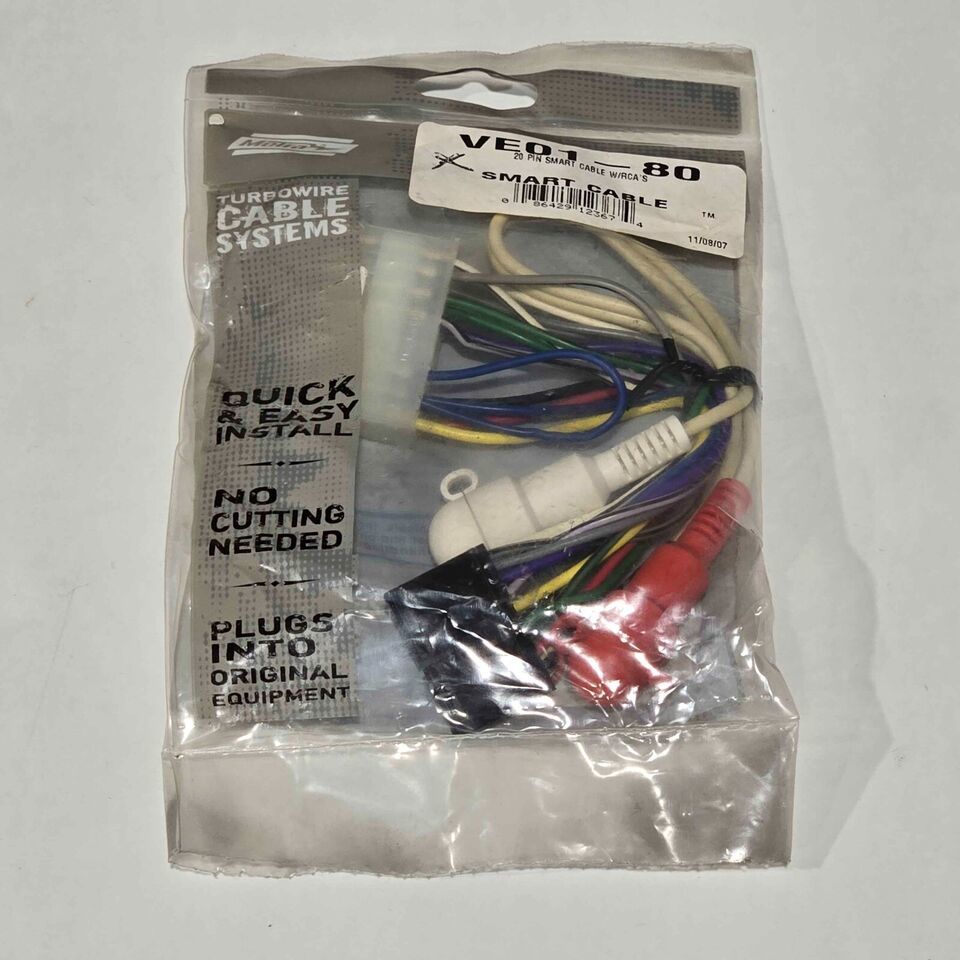 METRA VE01-80 SMARTCABLE ADAPTER 20-PIN RADIO HARNESS WITH RCA - $12.86