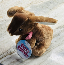 Fuzzy Friends Brown Plush Stuffed Animal Bunny Rabbit  Easter 6&quot; Toy - $16.71