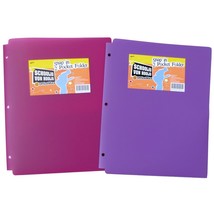 Office Max Schoolio Von Hoolio Poly 3-Hole Punched 2-Pocket Folders 8-1/2&quot; x 11&quot; - £1.75 GBP