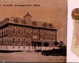 High School Building RIbbon Add On Hoisington Kansas KS 1911 DB Postcard... - $18.76