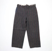 Vintage 60s Woolrich Mens 34x27 Distressed Heavyweight Wide Leg Wool Pants USA - £65.99 GBP