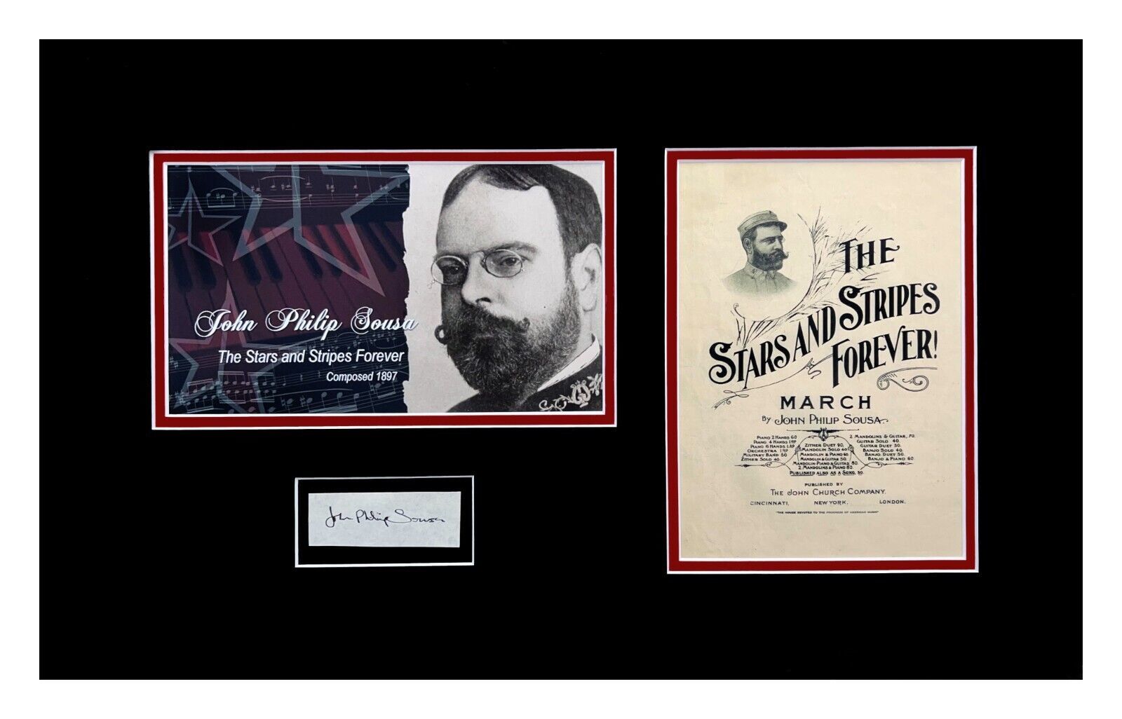 Primary image for JOHN PHILIP "THE MARCH KING" SOUSA Autograph Cut Museum Framed Ready to Display