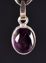Amethyst sterling silver pendant  healthy sleep cycle reflects negativit... - $28.05