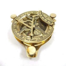 LOT OF 3 Solid Brass Sundial Working Compass Handmade Nautical Navigation Gift - £45.55 GBP
