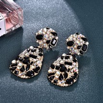 Za Earrings Black Crystal High-Quality Rhinestone Statement Metal Jewelry Fashio - £10.50 GBP
