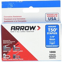 Arrow Fastener 504SS1 1/4 in. T50 Stainless Steel Staples - £18.66 GBP