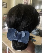 Convertible Denim Scrunchie with Heart Bow Can Be Worn 2 ways (Patent Pe... - $266.55 MXN