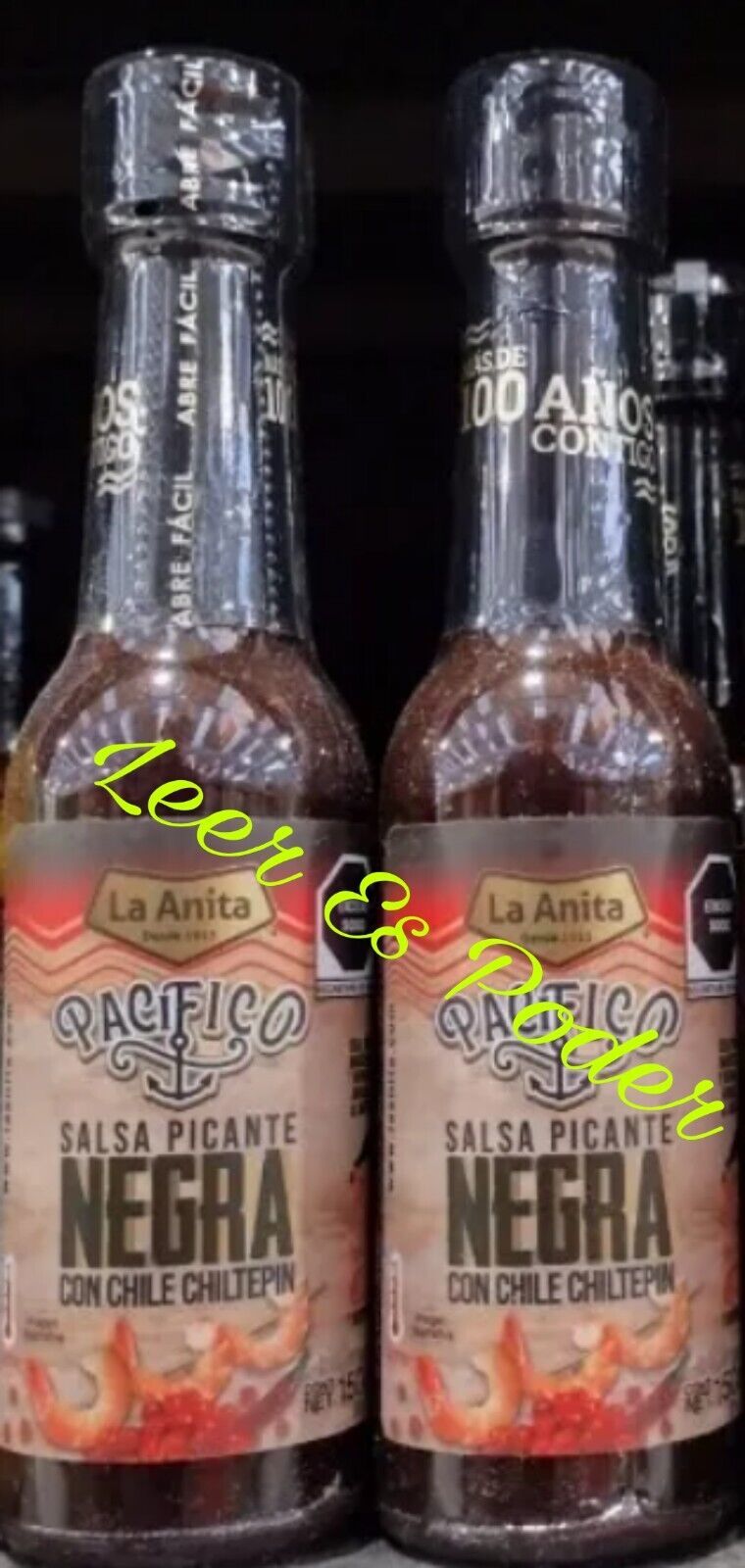 2X LA ANITA SALSA PICANTE NEGRA WITH CHILE CHILTEPIN - 2 of 150g EA - FR... - $15.47