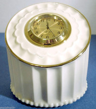 Lenox First Light Quartz Desk Clock Timely Traditions Round Slant Top Ne... - $31.90
