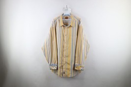Vintage Y2K Streetwear Mens 2XL Faded Baggy Fit Striped French Cuff Button Shirt - £31.12 GBP
