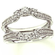 1.2Ct Solitaire Enhancer Wrap Engagement Ring Simulated Diamond 925 Solid Silver - $163.60