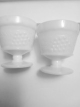 Set of 4 Indiana Glass Harvest Grape White Milk Glass Sherbet Cups - £14.23 GBP