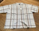 White Plaid Button Short Sleeve Shirt Sz 4XL NOS Regal Wear Mens NEW - $13.49