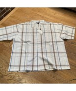 White Plaid Button Short Sleeve Shirt Sz 4XL NOS Regal Wear Mens NEW - $256.84 MXN