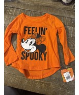 Disney Orange Minnie Mouse Feelin’ Spooky Long Sleeve Shirt Size 2T New - €6,74 EUR