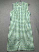 Ann Taylor Womens size 12 Green Plaid Dress Button Up Collared Sleeveles... - $29.88