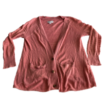 American Eagle Outfitters Cardigan Sweater Small Coral Pink Lightweight Pockets - £15.97 GBP