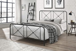 Black, Full-Size Hillsdale Furniture Metal Bed With Double X Design Plat... - $81.93