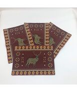 Southwestern Stag Jacquard Place Mats Set of 4 13x19 inches Hemmed - $12.86