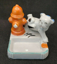 Vintage Dog Fire Hydrant Ashtray with Green Rim Made in Japan 2.5&quot;Hx2.25W NOS - £13.51 GBP