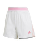 Adidas Womens Large 16-18 Soccer Shorts Aeroready White Pink New with Tags - £23.73 GBP