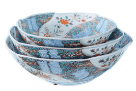 Large Antique Japanese Meiji period Imari Graduated bowl set - $1,044.70