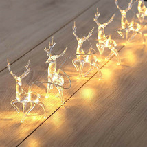 Christmas Light ELK Xmas Tree Décor ReinDeer LED String Battery Powered ... - £15.81 GBP