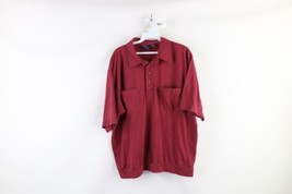 Vintage 90s Streetwear Mens Size XL Faded Collared Pullover Polo Shirt Maroon - £31.02 GBP