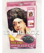QFITT SUPER JUMBO SATIN SLEEP CAP # 121 BLACK COLOR /1 PC SLEEPING CAP L... - £2.38 GBP