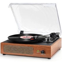 Vinyl Record Player With Speaker Vintage Turntable For Vinyl Records, Belt-Drive - £73.71 GBP