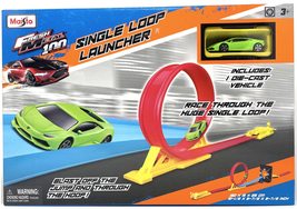 Maisto Single Loop Launcher with Die Cast Green Lamborghini Racer Car - £14.64 GBP