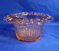 Anchor Hocking Lace Edge Open Lace Ribbed Pink Depression Glass Bowl Old Colony - £18.07 GBP