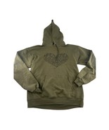 Hanes Sweatshirt Womens Medium Forest Green Dog Lover Heart Hoodie Pockets - $11.84 CAD