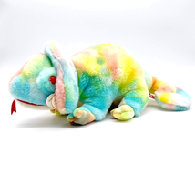 Beanie Buddies Collection Rainbow The Chameleon Tie Dye 1999 14&quot; Stuffed Animal - £15.38 GBP