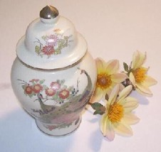 Vintage Japanese Hand Painted Jar, about 6 inches; Bone or Porcelain - $18.95
