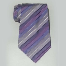 Geoffrey Beene Men Dress Silk Tie Purple Stripes 3.75&quot; wide 60&quot; long  - £7.69 GBP