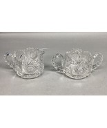 Antique American Brilliant Period Deep Cut Crystal Glass Creamer &amp; Sugar - $27.77 CAD