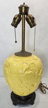 Stangl Pottery Lovebirds Canary Yellow Table Lamp  Ornate Brass Vtg Antique RARE - £233.23 GBP