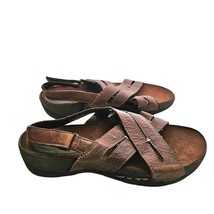 Bass Womens Sandals Size 8.5 Brown Slip On Open Toe Leather Bohemian Style Casey - £15.25 GBP